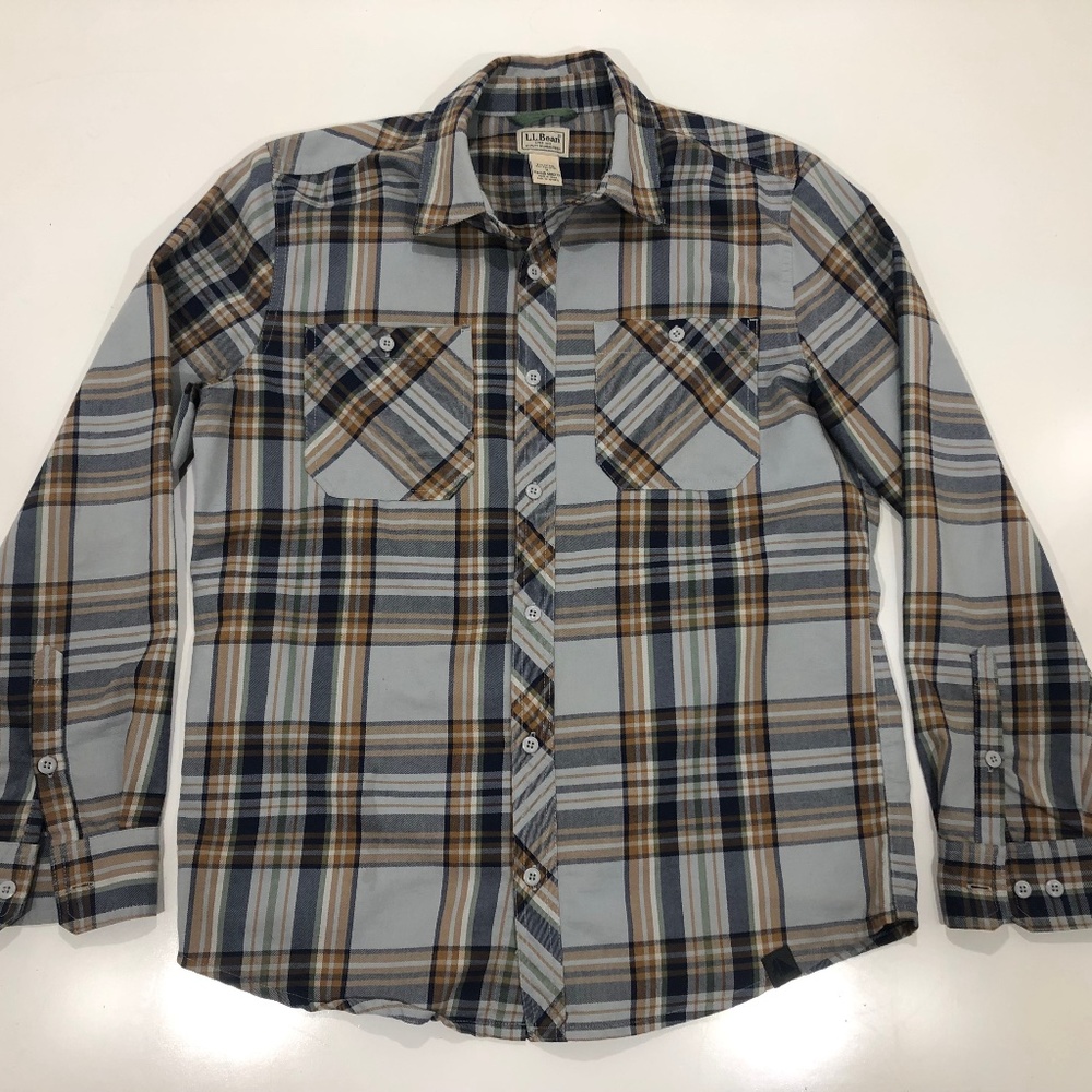LL BEAN Shirt Multicolor Checks Button Down Men's - Picture 2 of 4
